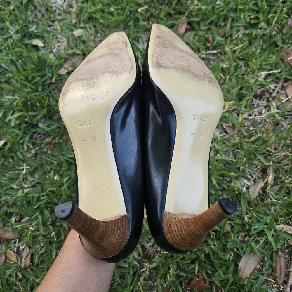Gucci Classic Women's Mid-Heel Brown Leather Pump, Size 9B - Picture 7 of 13